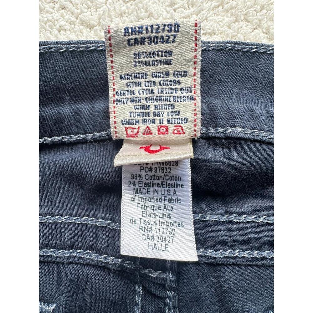 True Religion Halle Skinny Stretch Jeans Snake Print Blue Y2K - Size 27 - Picture 5 of 7